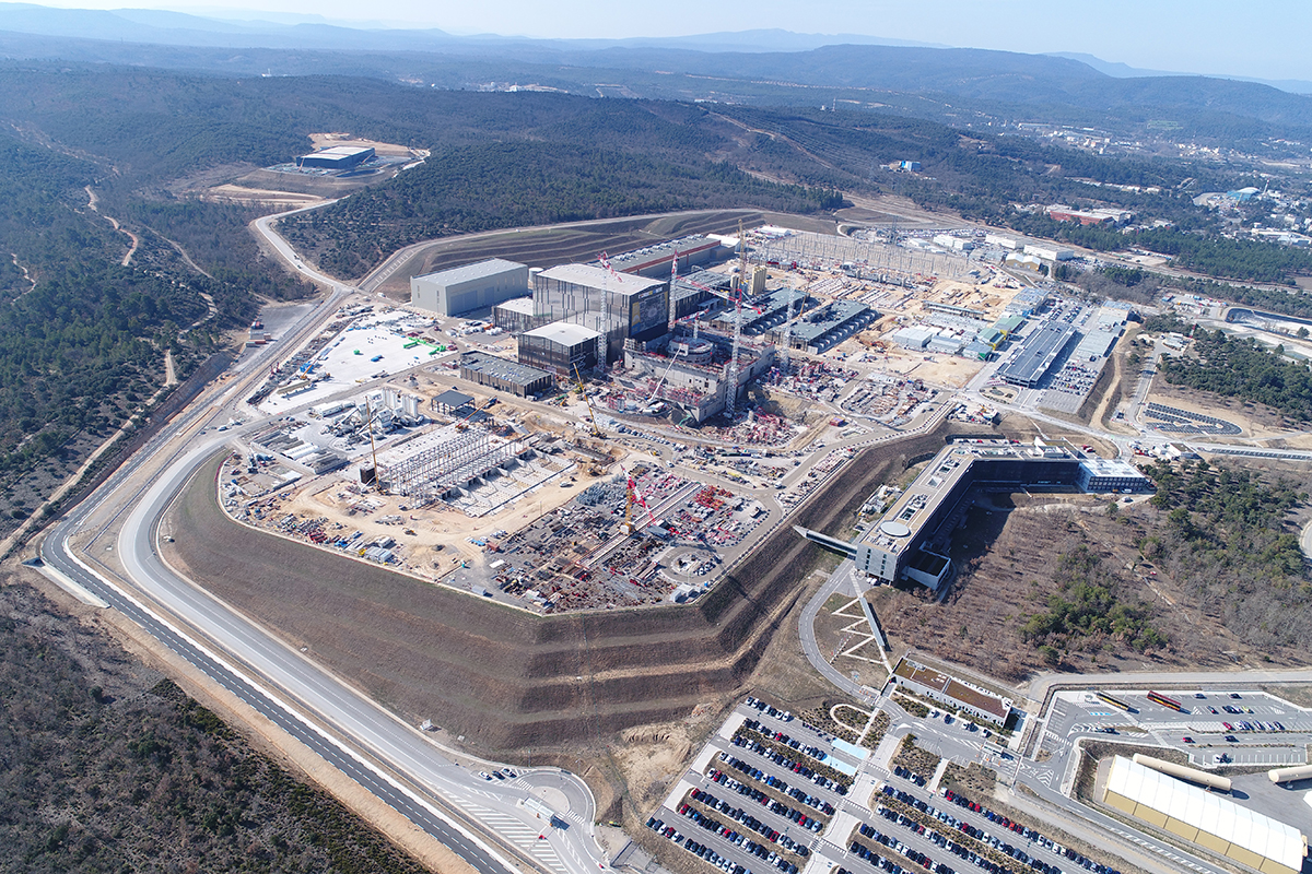 Aerial view of the ITER construction site at Cadarache, France, in 2018