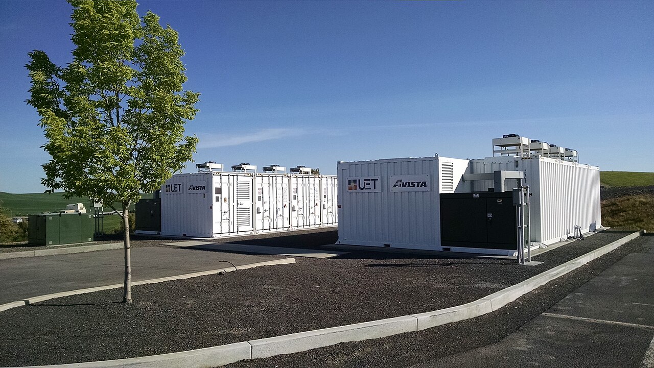 Containerized grid battery modules at a U.S. energy-storage project