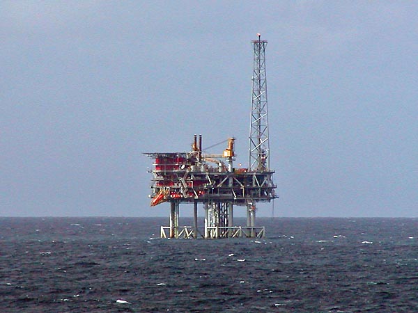 A North Sea offshore platform — the kind of industrial sea-space used for CO₂ transport and storage projects