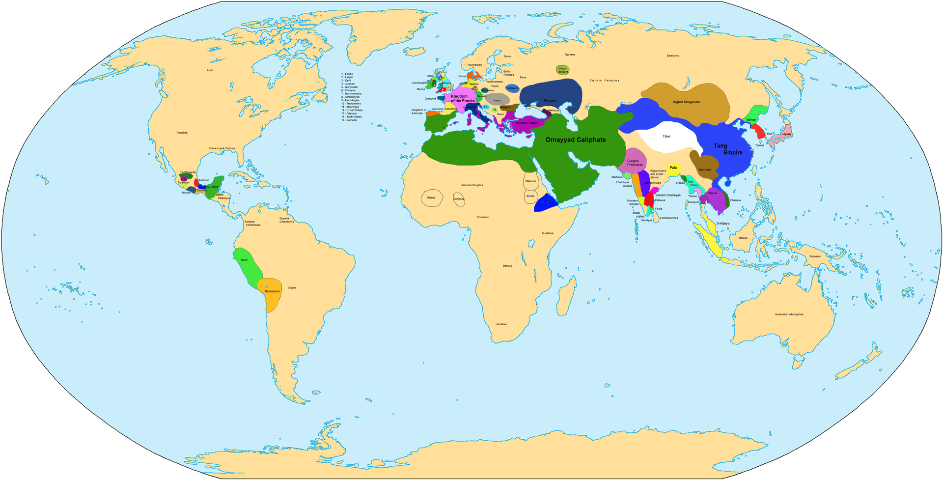 World political reconstruction dated 750 CE, used for the 800 step