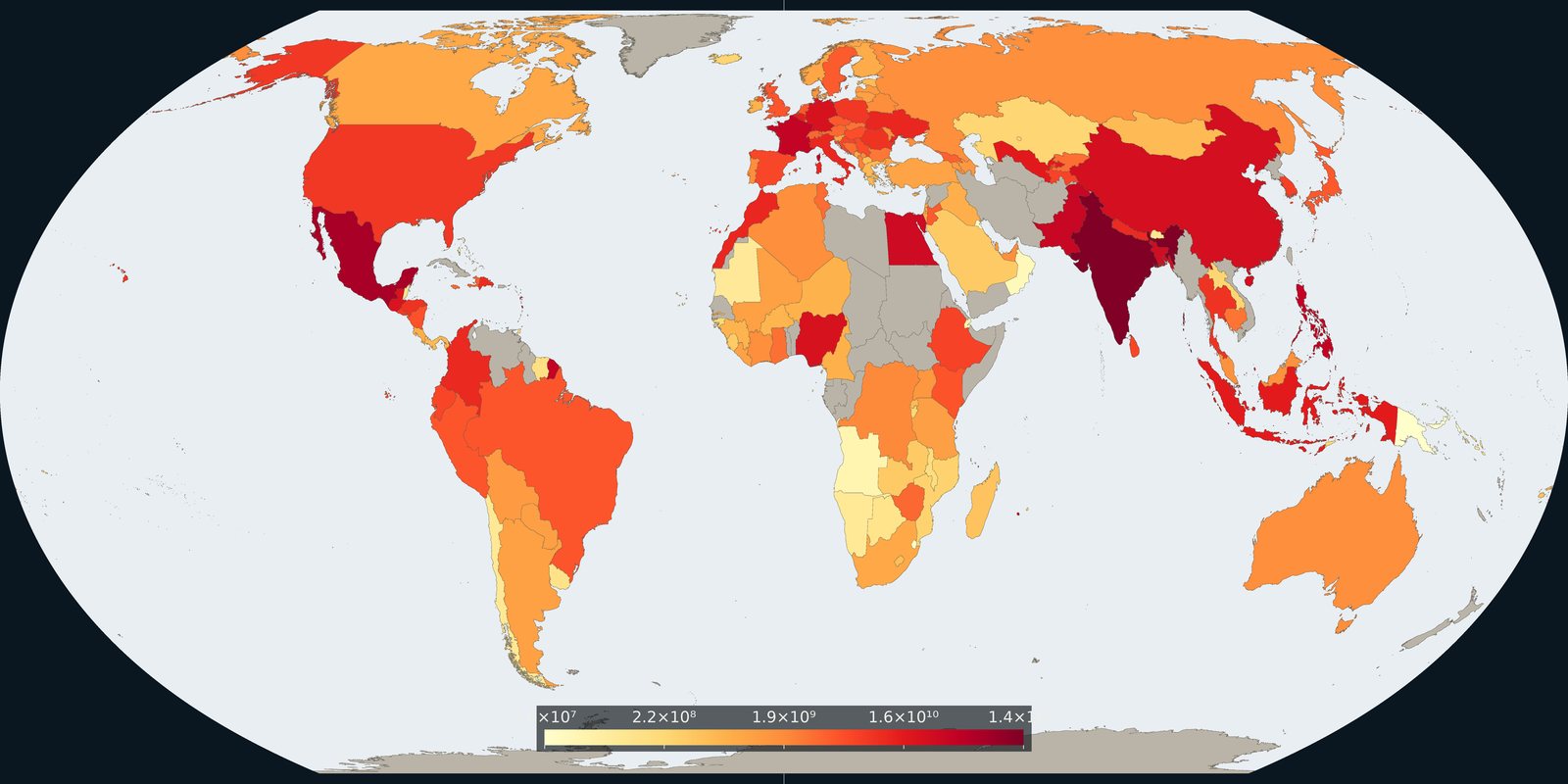 Map: personal remittances received, 2024, World Bank World Development Indicators. These figures follow balance-of-payments definitions and differ from the estimates in the list.