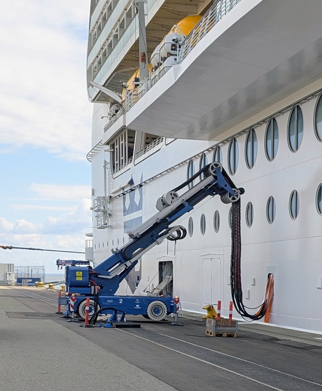 Cruise ship Liberty of the Seas connected to shore power in Copenhagen